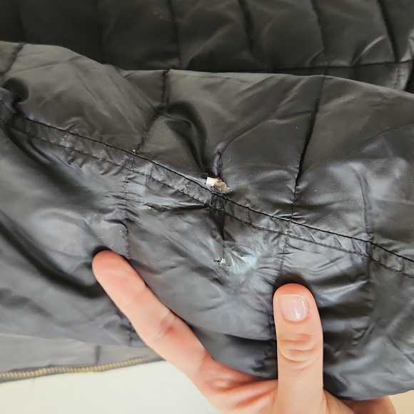 Michael Kors Long Black Winter Coat Large Hooded - Picture 11 of 16